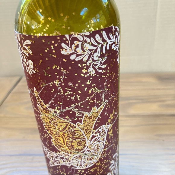 Lovely DOVE Bird Lit Up Cork Green Wine Bottle Festive Winter Holiday 12 “ Tall - Picture 3 of 10